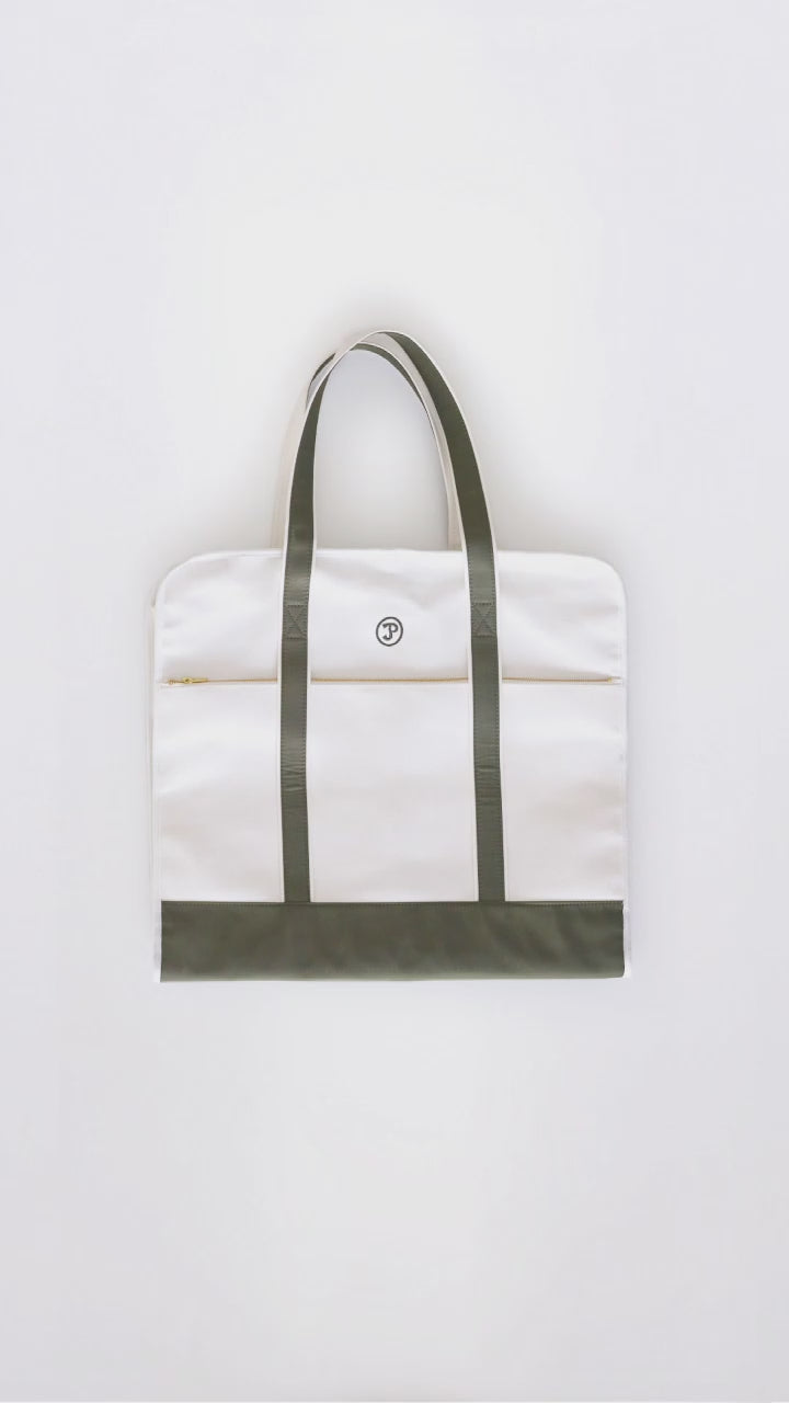 Suit Travel Bag - Off White / Olive | P Johnson