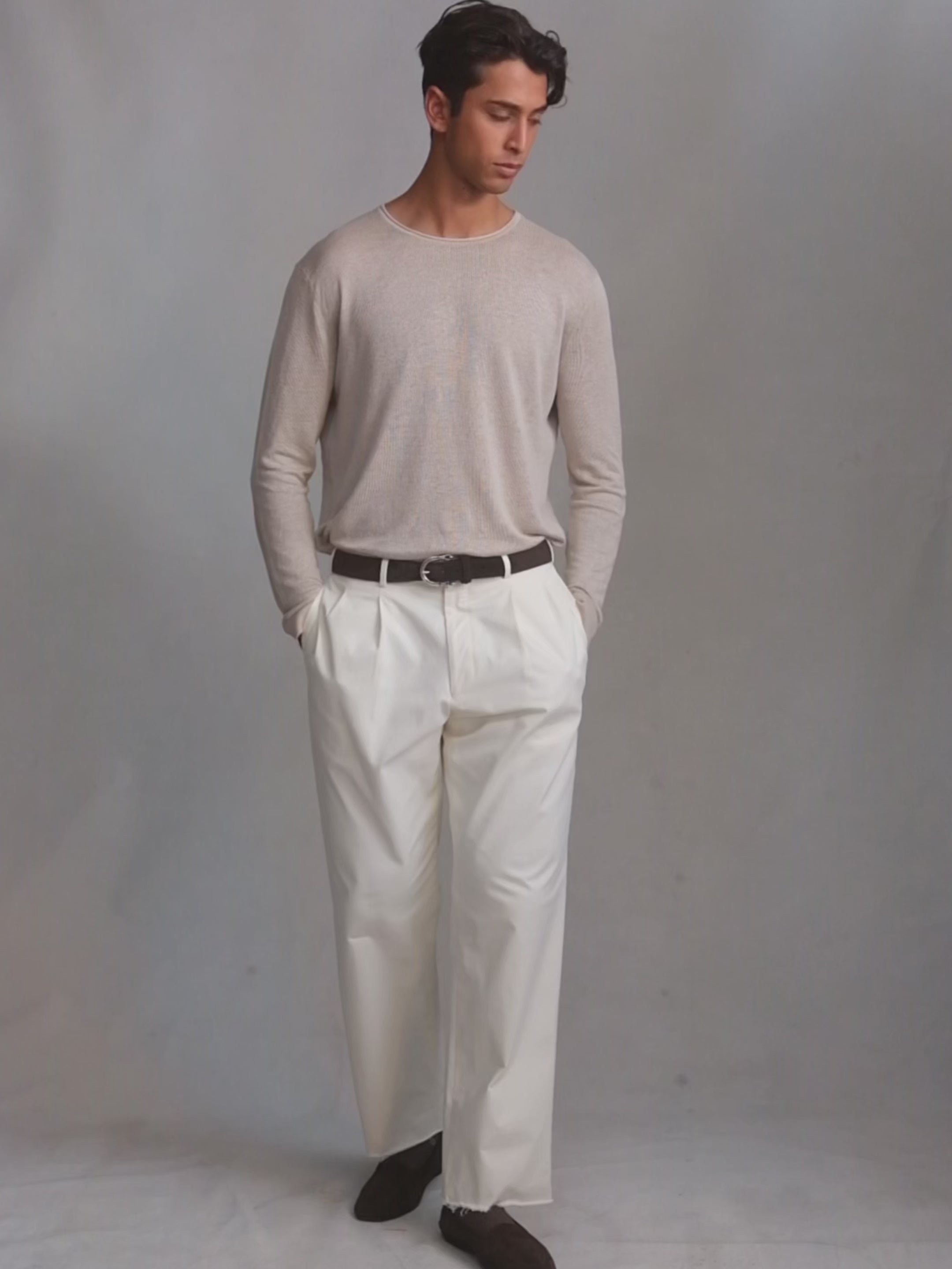 Linen Sweater - Taupe | P Johnson