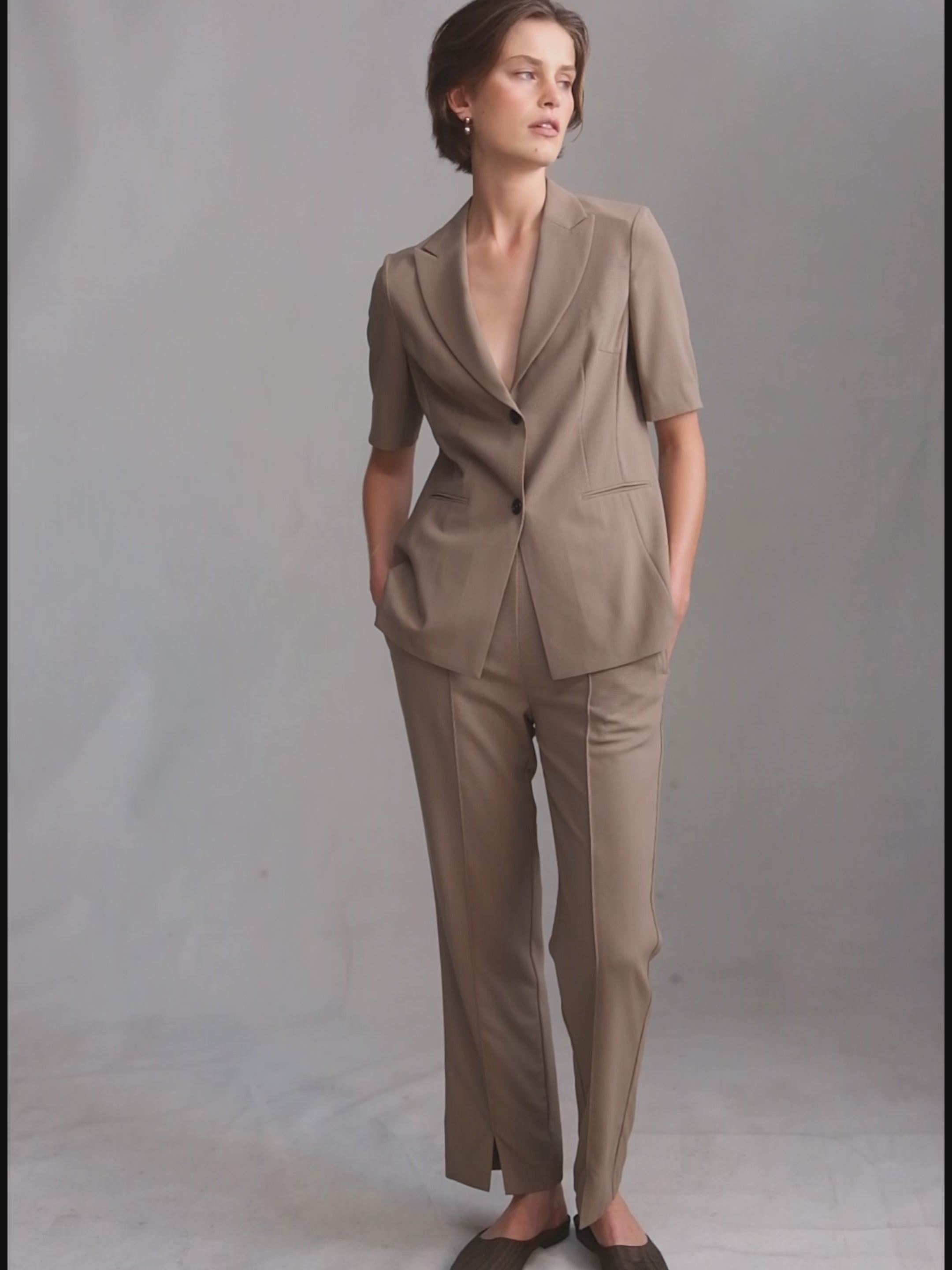 Lottie Blazer - Taupe | P Johnson