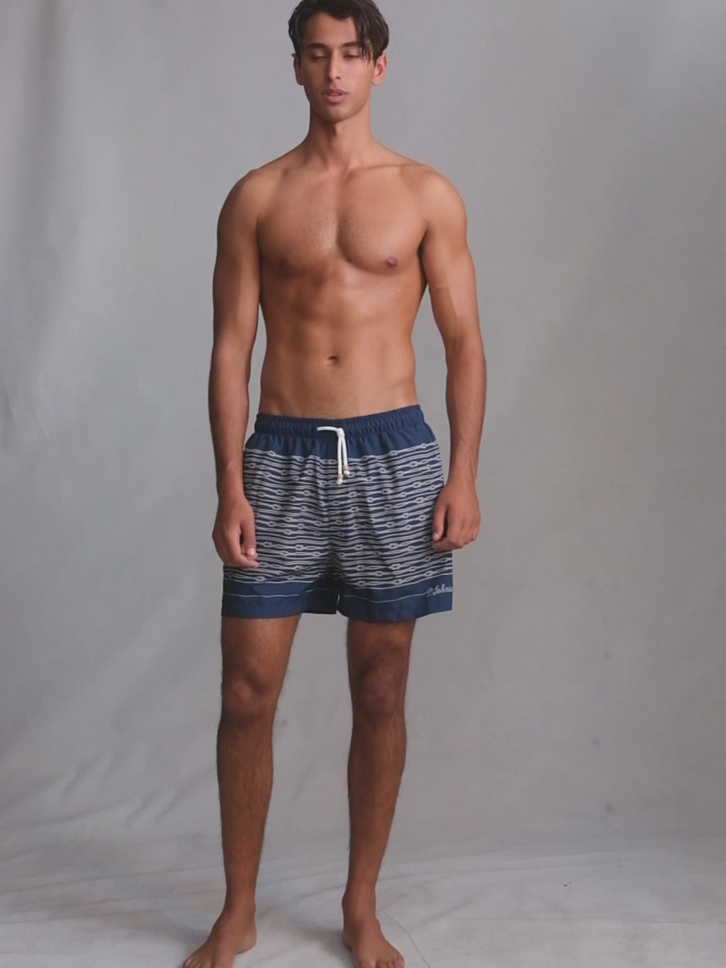 Rope Swim Shorts - Navy | P Johnson